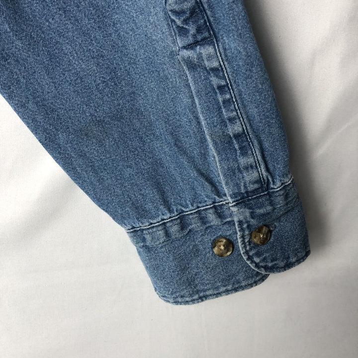 Dickies Long Sleeve Button Down Denim Shirt Men's XL cotton Blue type light blue Vintage Second Hand