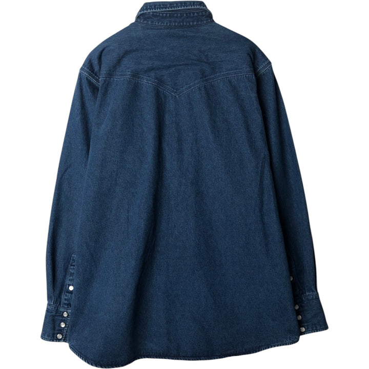 Carhartt Long Sleeve Denim Western Shirt, Men's XL cotton blue type Vintage Second Hand