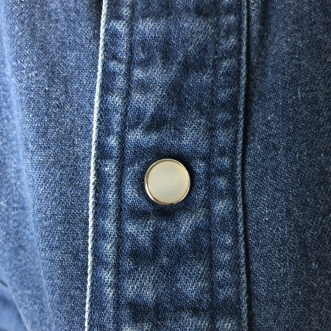 Carhartt Long Sleeve Denim Western Shirt, Men's XL cotton blue type Vintage Second Hand