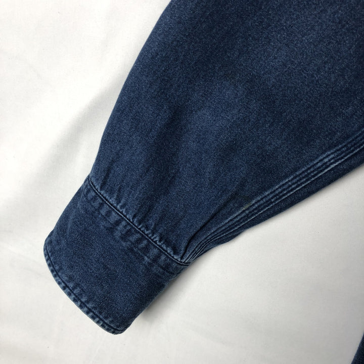 Carhartt Long Sleeve Denim Western Shirt, Men's XL cotton blue type Vintage Second Hand