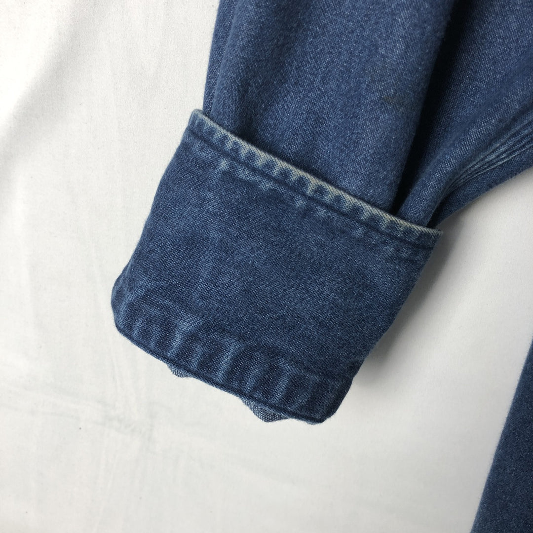 Carhartt Long Sleeve Denim Western Shirt, Men's XL cotton blue type Vintage Second Hand