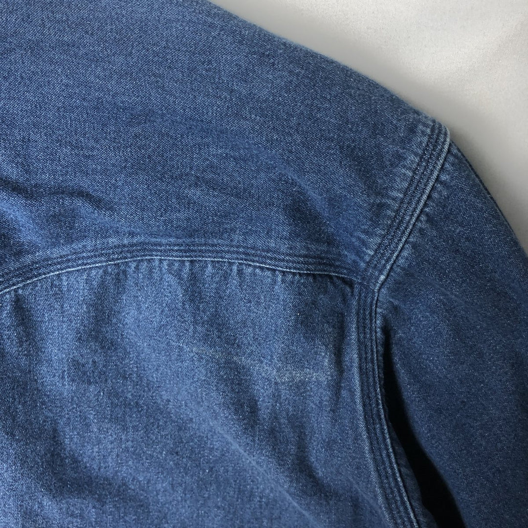 Carhartt Long Sleeve Denim Western Shirt, Men's XL cotton blue type Vintage Second Hand