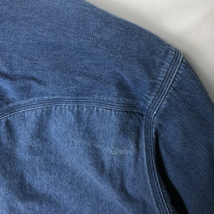 Carhartt Long Sleeve Denim Western Shirt, Men's XL cotton blue type Vintage Second Hand