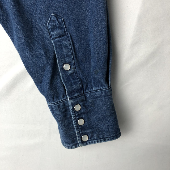 Carhartt Long Sleeve Denim Western Shirt, Men's XL cotton blue type Vintage Second Hand