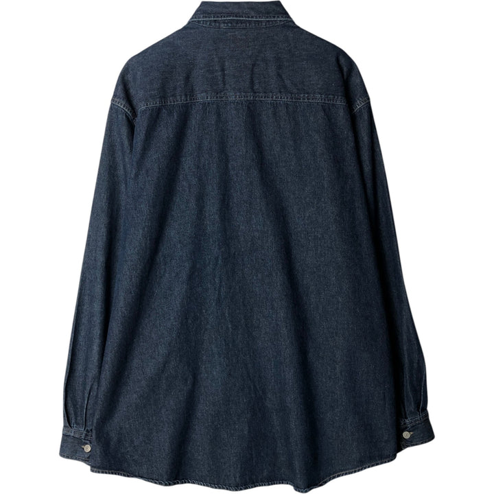 Dark navy Levi's RED TAB long-sleeved denim shirt, men's size XL equivalent. cotton navy blue type Vintage Second Hand