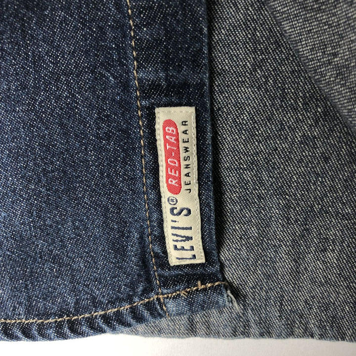 Dark navy Levi's RED TAB long-sleeved denim shirt, men's size XL equivalent. cotton navy blue type Vintage Second Hand