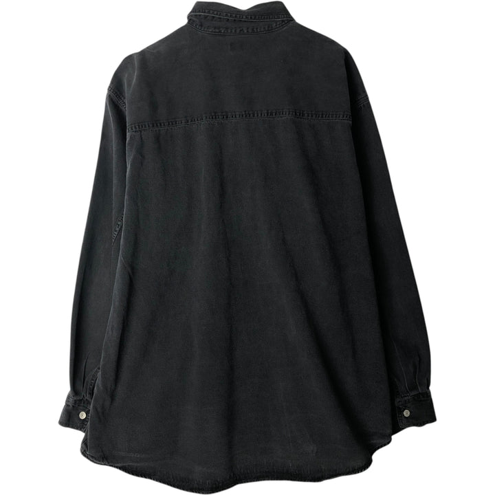 Vintage 90s-00'S Levi's Red Tab Long Sleeve Black Denim Shirt, Men's Size XL cotton black type Vintage Second Hand