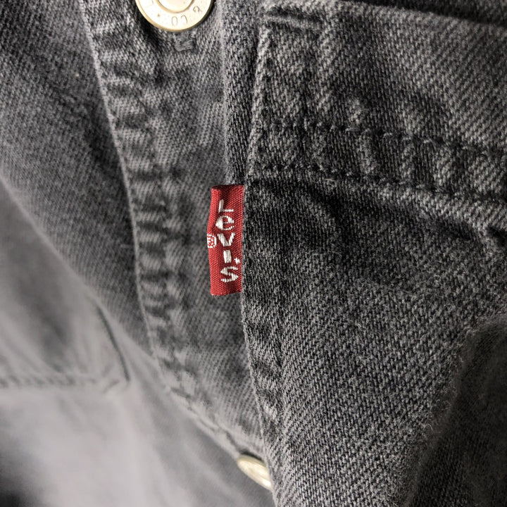 Vintage 90s-00'S Levi's Red Tab Long Sleeve Black Denim Shirt, Men's Size XL cotton black type Vintage Second Hand