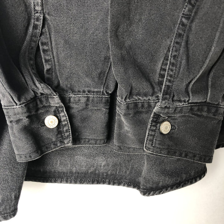 Vintage 90s-00'S Levi's Red Tab Long Sleeve Black Denim Shirt, Men's Size XL cotton black type Vintage Second Hand