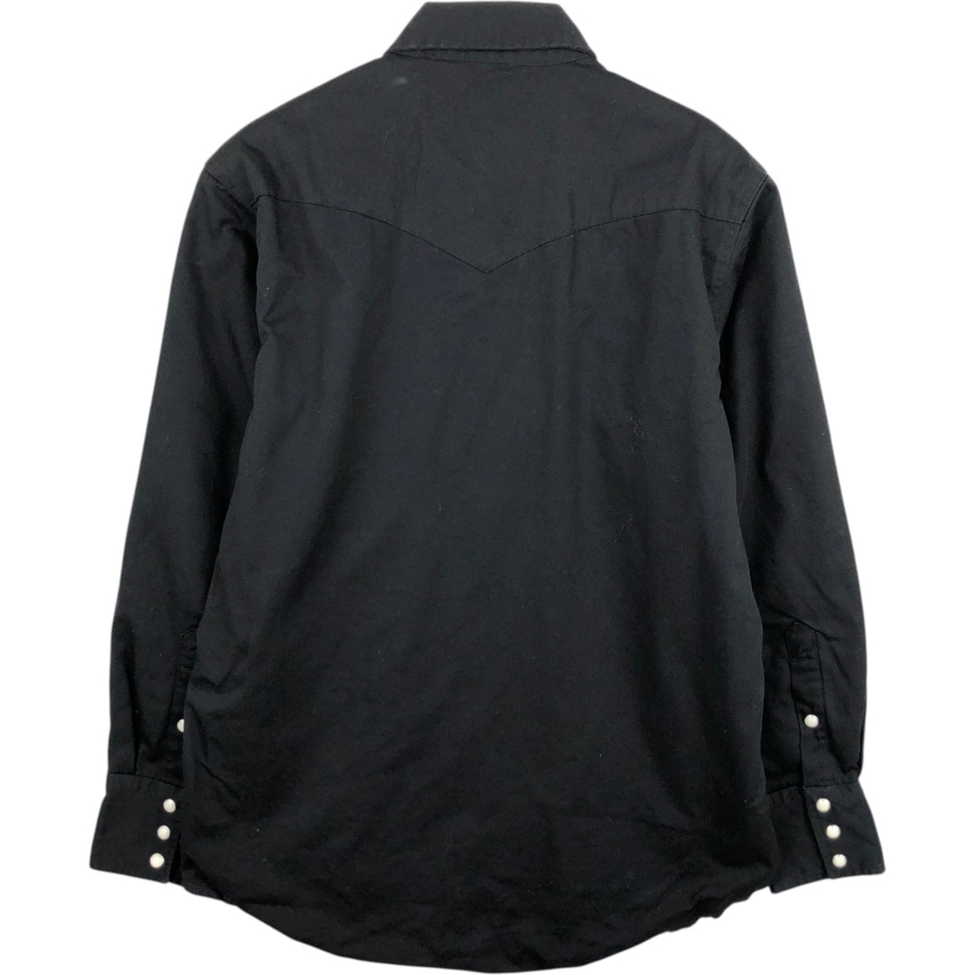 Wrangler Long Sleeve Western Shirt, Men's Size Medium cotton black type Vintage Second Hand