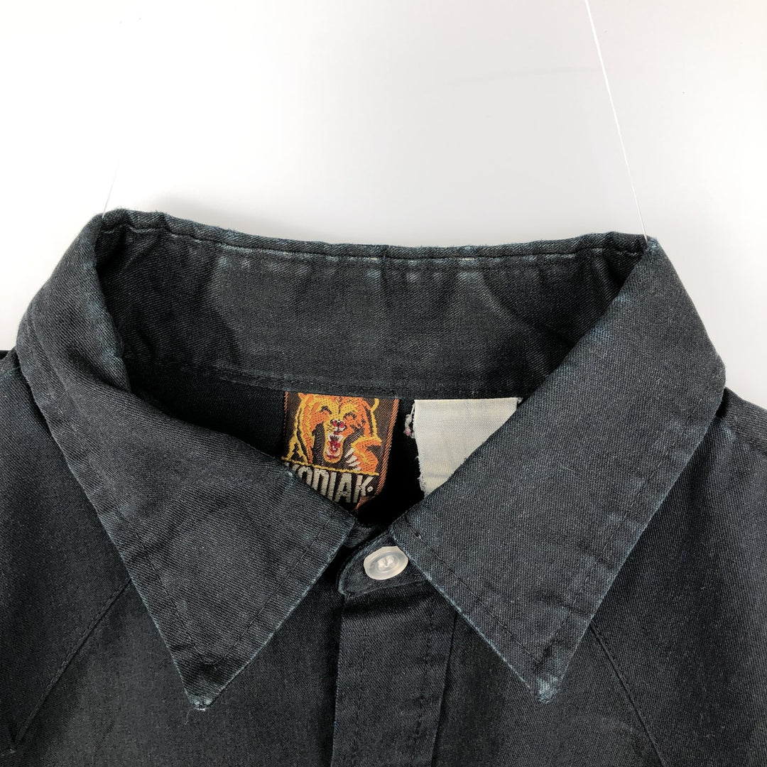 KODIAK Long-Sleeve Western Shirt, Men's Size L (approx.) unclear black type Vintage Second Hand