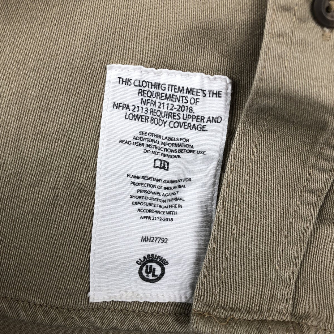 Carhartt FR Series Long Sleeve Button-Down Work Shirt, Men's Size Medium cotton Beige type Vintage Second Hand