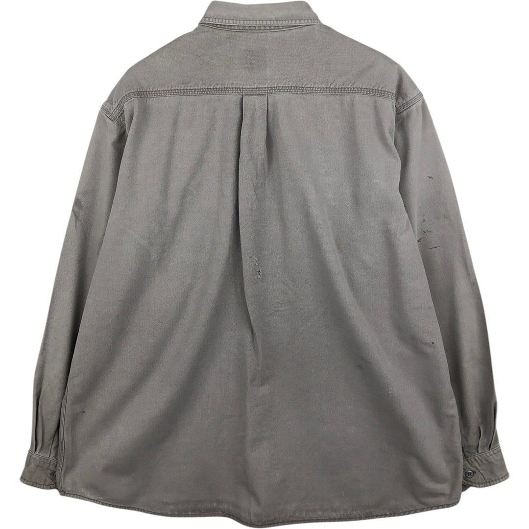Carhartt FR Series Long-Sleeve Button-Down Work Shirt, Men's Size XXL (approx.) unclear gray type Vintage Second Hand