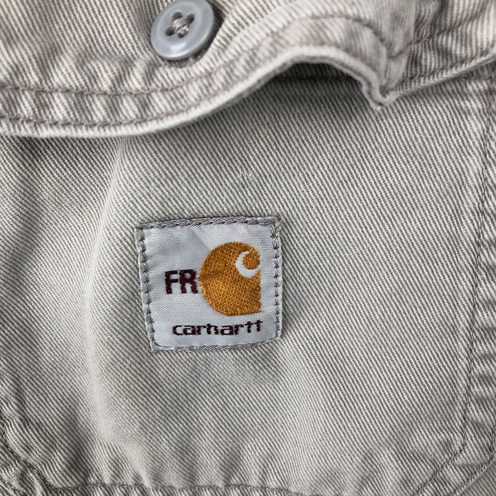 Carhartt FR Series Long-Sleeve Button-Down Work Shirt, Men's Size XXL (approx.) unclear gray type Vintage Second Hand