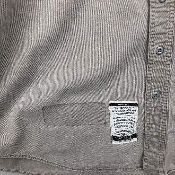 Carhartt FR Series Long-Sleeve Button-Down Work Shirt, Men's Size XXL (approx.) unclear gray type Vintage Second Hand