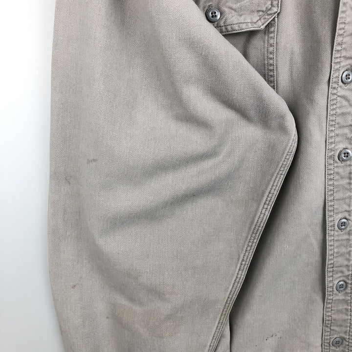 Carhartt FR Series Long-Sleeve Button-Down Work Shirt, Men's Size XXL (approx.) unclear gray type Vintage Second Hand