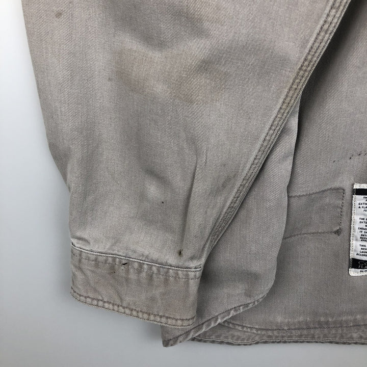 Carhartt FR Series Long-Sleeve Button-Down Work Shirt, Men's Size XXL (approx.) unclear gray type Vintage Second Hand