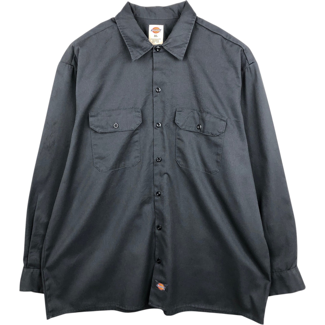 Dickies Long Sleeve Work Shirt, Men's XL Size polyester gray type Vintage Second Hand