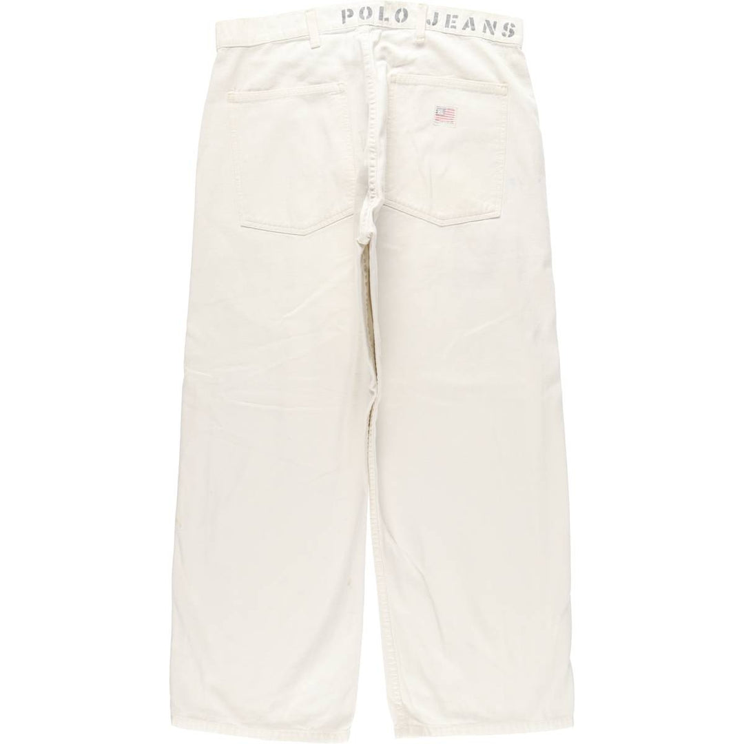 2000'S Ralph Lauren POLO JEANS COMPANY military pants, men's size W35 (approx.) cotton pale white type Vintage Second Hand