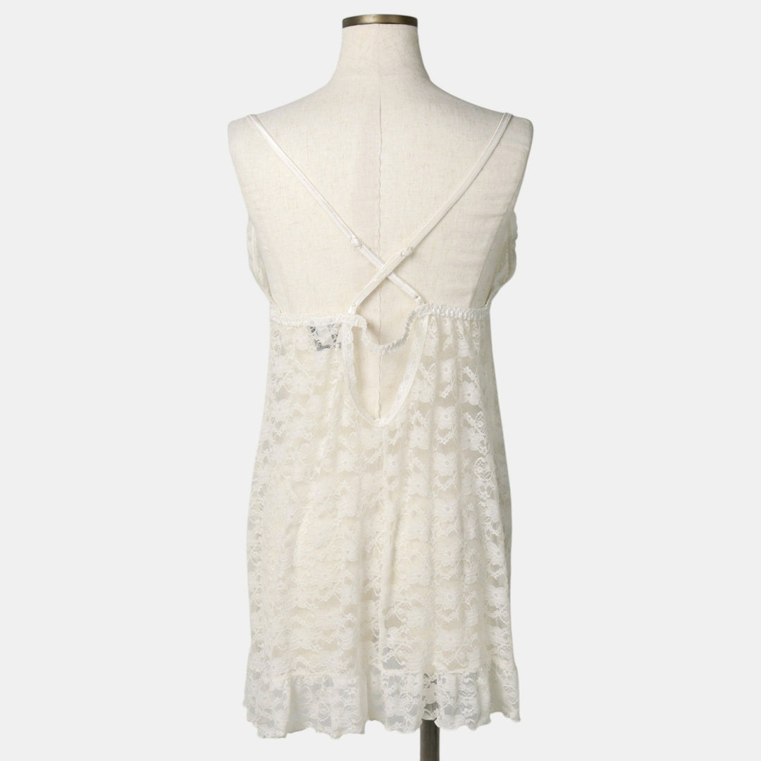 APT.9 Floral Lace Lingerie Camisole (Women's Size L) Nylon white type Vintage Second Hand