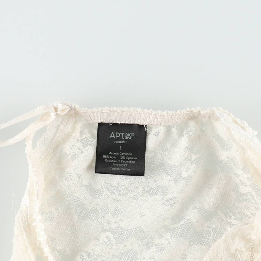 APT.9 Floral Lace Lingerie Camisole (Women's Size L) Nylon white type Vintage Second Hand
