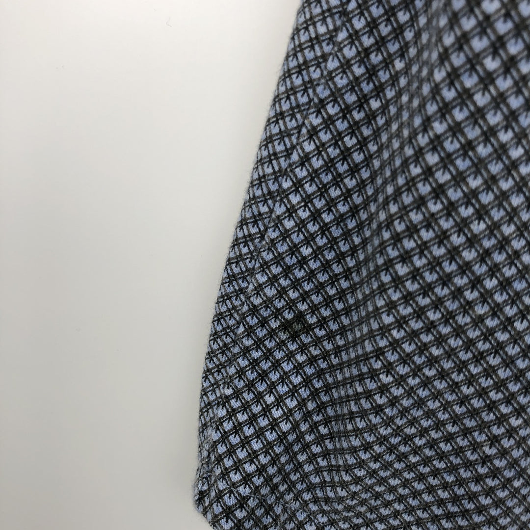 90s-00'S Calvin Klein Jeans all-over print short-sleeved Western shirt, men's size L (approx.) cotton Blue type light blue Vintage Second Hand
