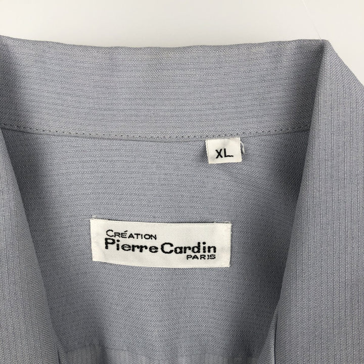 Pierre Cardin Short-Sleeve Open-Collar Mexican Shirt / Cuban Shirt / Box Shirt - Men's Size XL unclear gray type Vintage Second Hand
