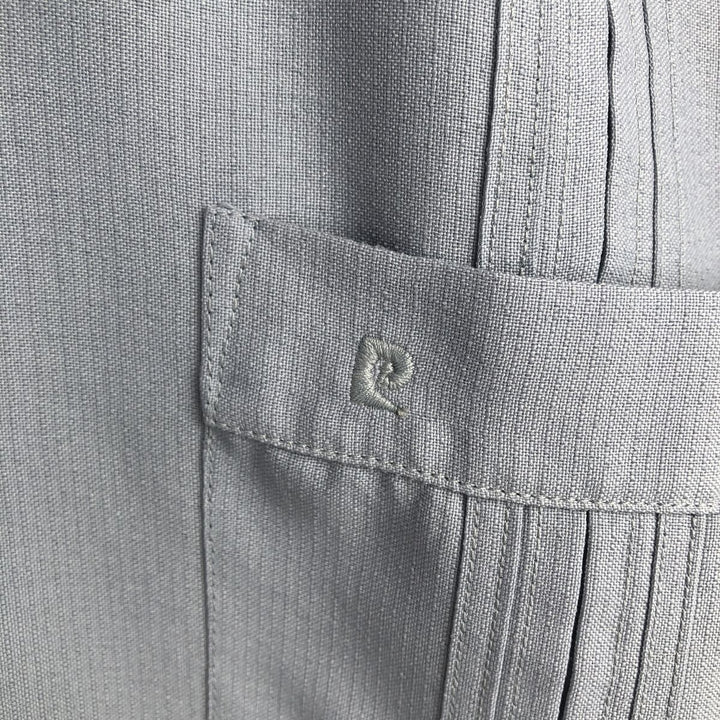 Pierre Cardin Short-Sleeve Open-Collar Mexican Shirt / Cuban Shirt / Box Shirt - Men's Size XL unclear gray type Vintage Second Hand