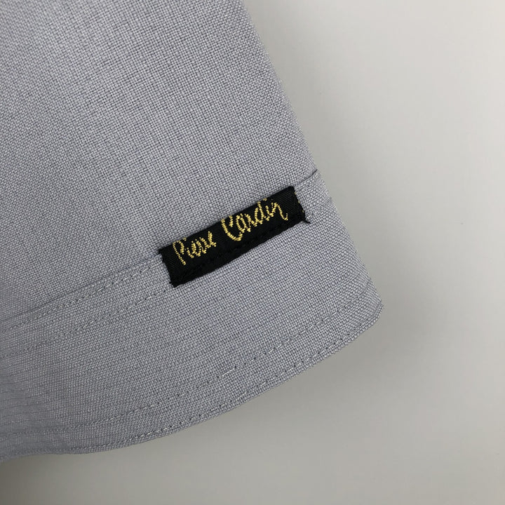 Pierre Cardin Short-Sleeve Open-Collar Mexican Shirt / Cuban Shirt / Box Shirt - Men's Size XL unclear gray type Vintage Second Hand