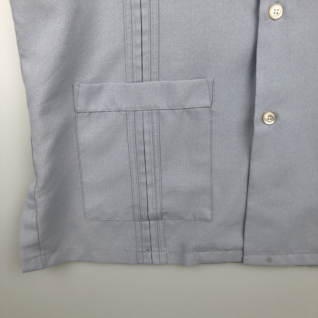 Pierre Cardin Short-Sleeve Open-Collar Mexican Shirt / Cuban Shirt / Box Shirt - Men's Size XL unclear gray type Vintage Second Hand
