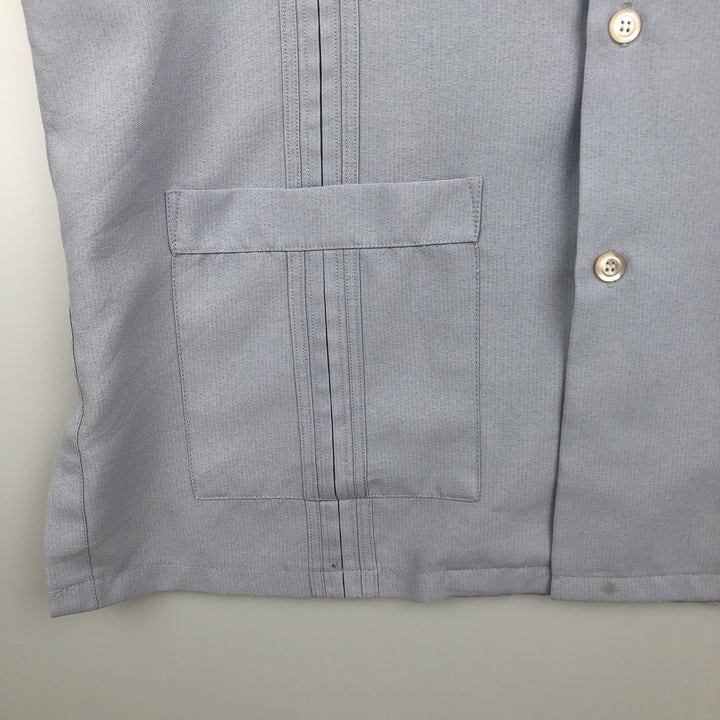 Pierre Cardin Short-Sleeve Open-Collar Mexican Shirt / Cuban Shirt / Box Shirt - Men's Size XL unclear gray type Vintage Second Hand