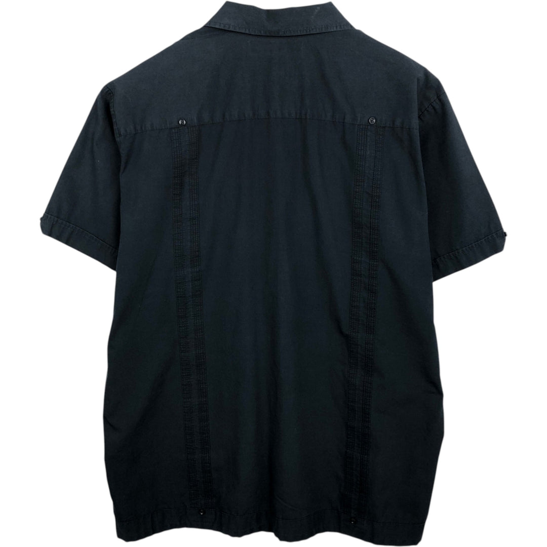 MONTE CARLO Short Sleeve Open Collar Mexican Shirt Cuban Shirt Box Shirt Men's XL cotton black type Vintage Second Hand