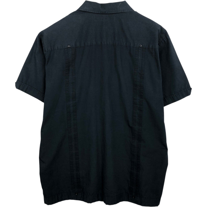 MONTE CARLO Short Sleeve Open Collar Mexican Shirt Cuban Shirt Box Shirt Men's XL cotton black type Vintage Second Hand