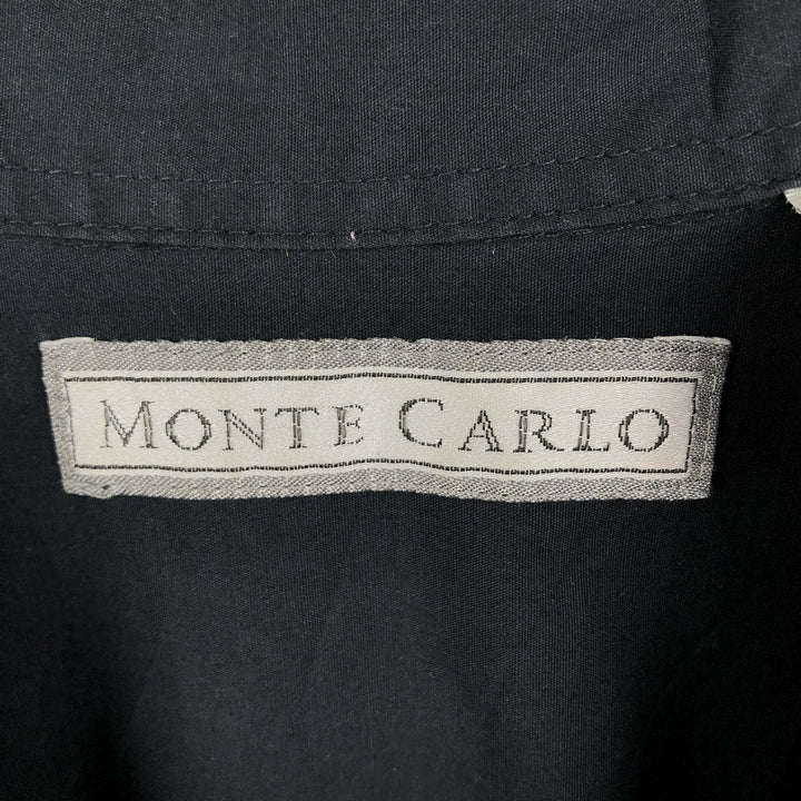 MONTE CARLO Short Sleeve Open Collar Mexican Shirt Cuban Shirt Box Shirt Men's XL cotton black type Vintage Second Hand