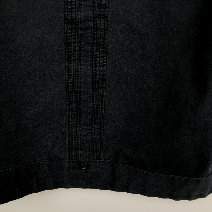 MONTE CARLO Short Sleeve Open Collar Mexican Shirt Cuban Shirt Box Shirt Men's XL cotton black type Vintage Second Hand