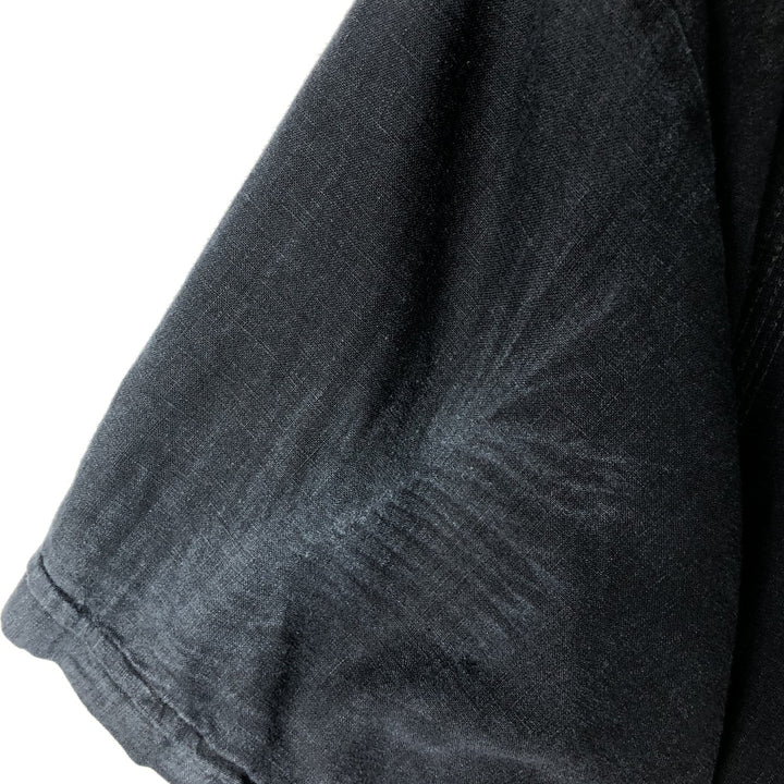 MONTE CARLO Short Sleeve Open Collar Mexican Shirt Cuban Shirt Box Shirt Men's XL linen black type Vintage Second Hand