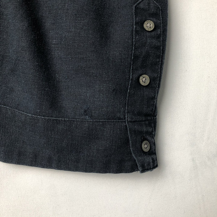 MONTE CARLO Short Sleeve Open Collar Mexican Shirt Cuban Shirt Box Shirt Men's XL linen black type Vintage Second Hand
