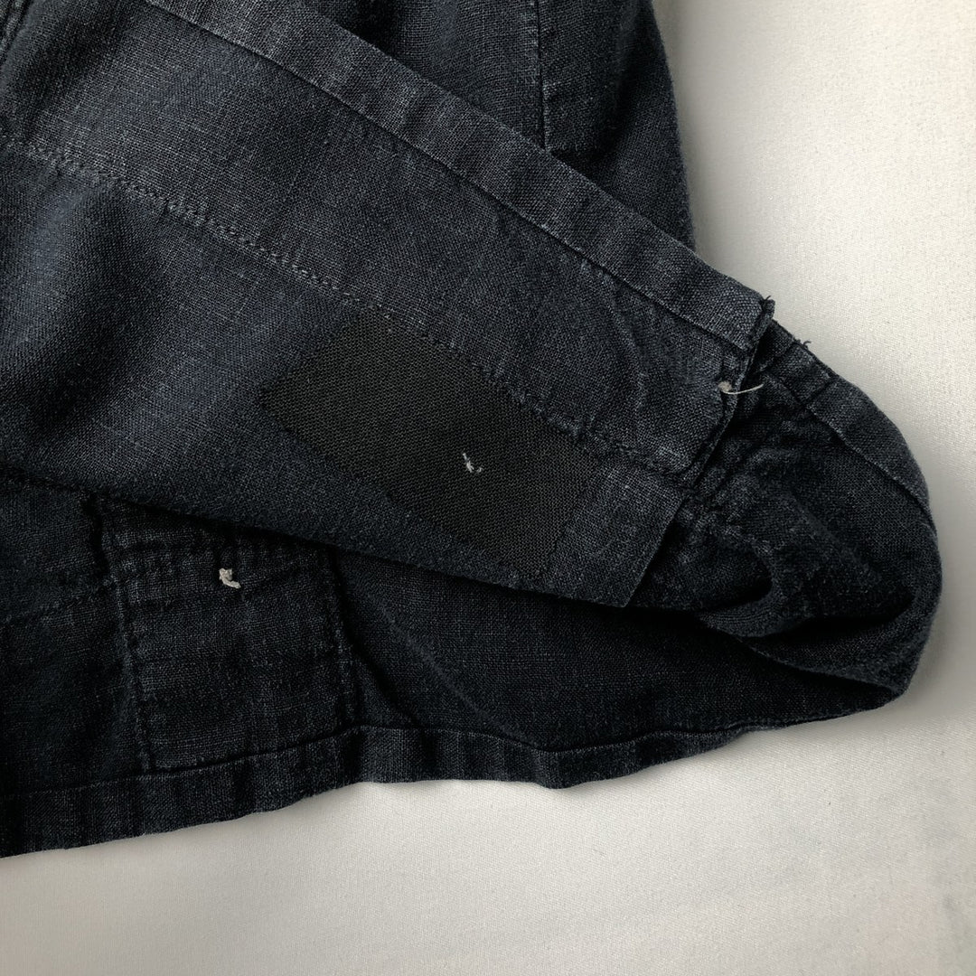 MONTE CARLO Short Sleeve Open Collar Mexican Shirt Cuban Shirt Box Shirt Men's XL linen black type Vintage Second Hand
