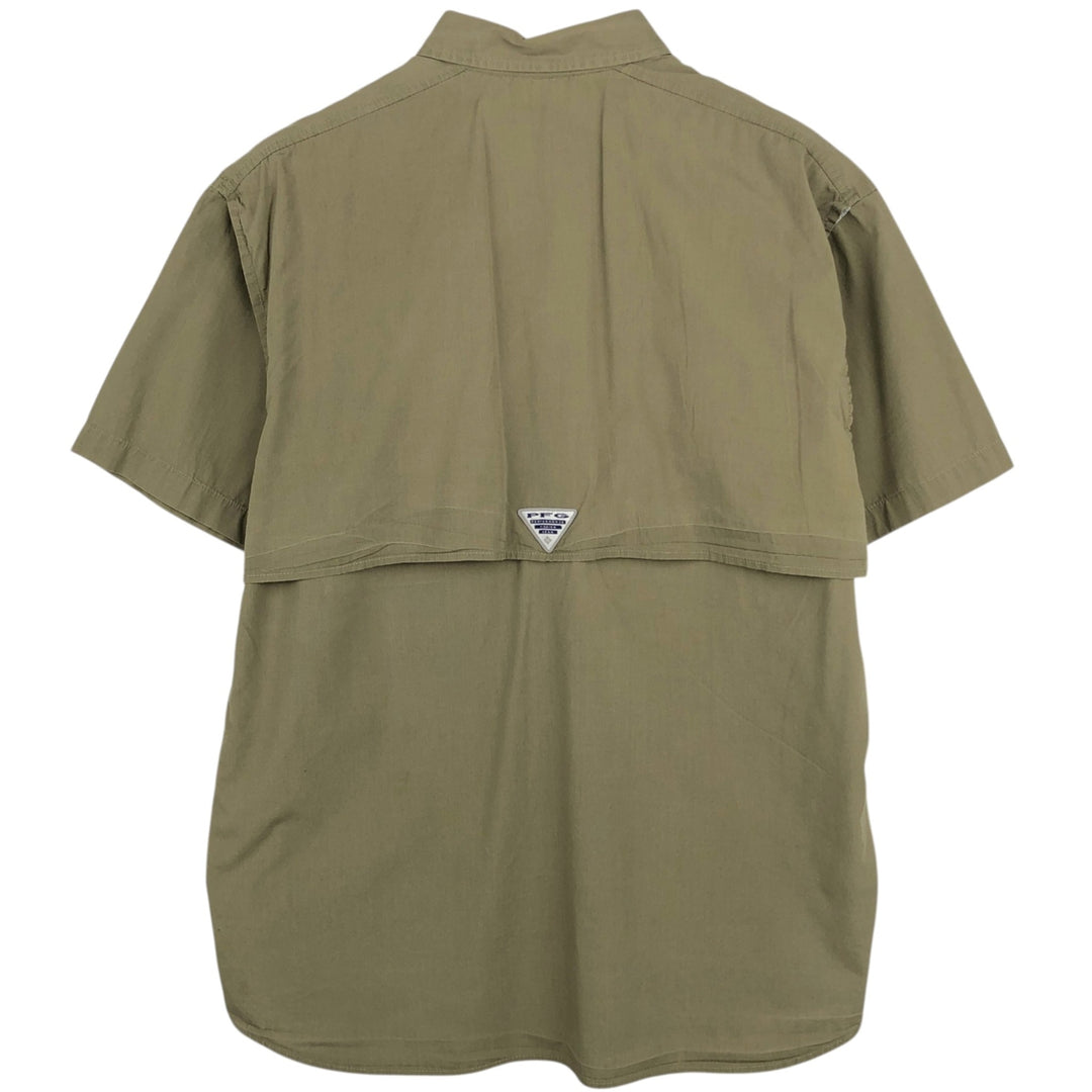 Columbia PFG Short Sleeve Fishing Shirt, Men's M Size cotton Khaki type Vintage Second Hand