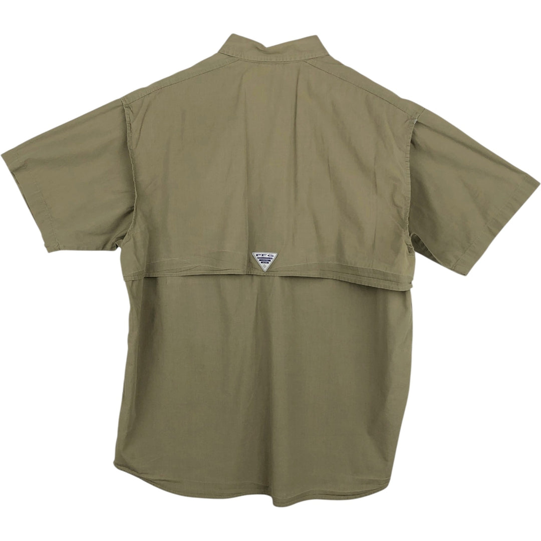 Columbia PFG Short Sleeve Fishing Shirt, Men's M Size cotton Khaki type Vintage Second Hand