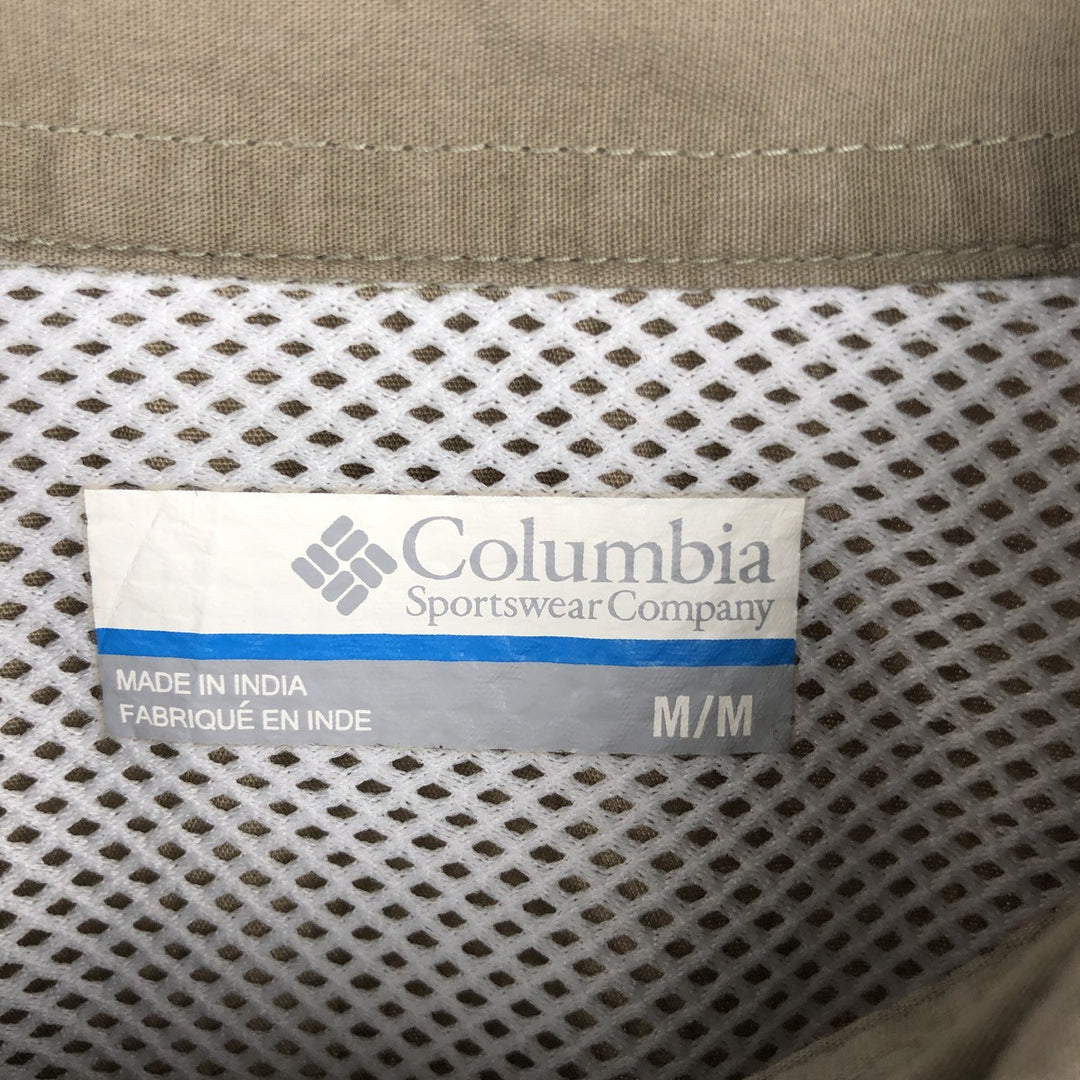 Columbia PFG Short Sleeve Fishing Shirt, Men's M Size cotton Khaki type Vintage Second Hand