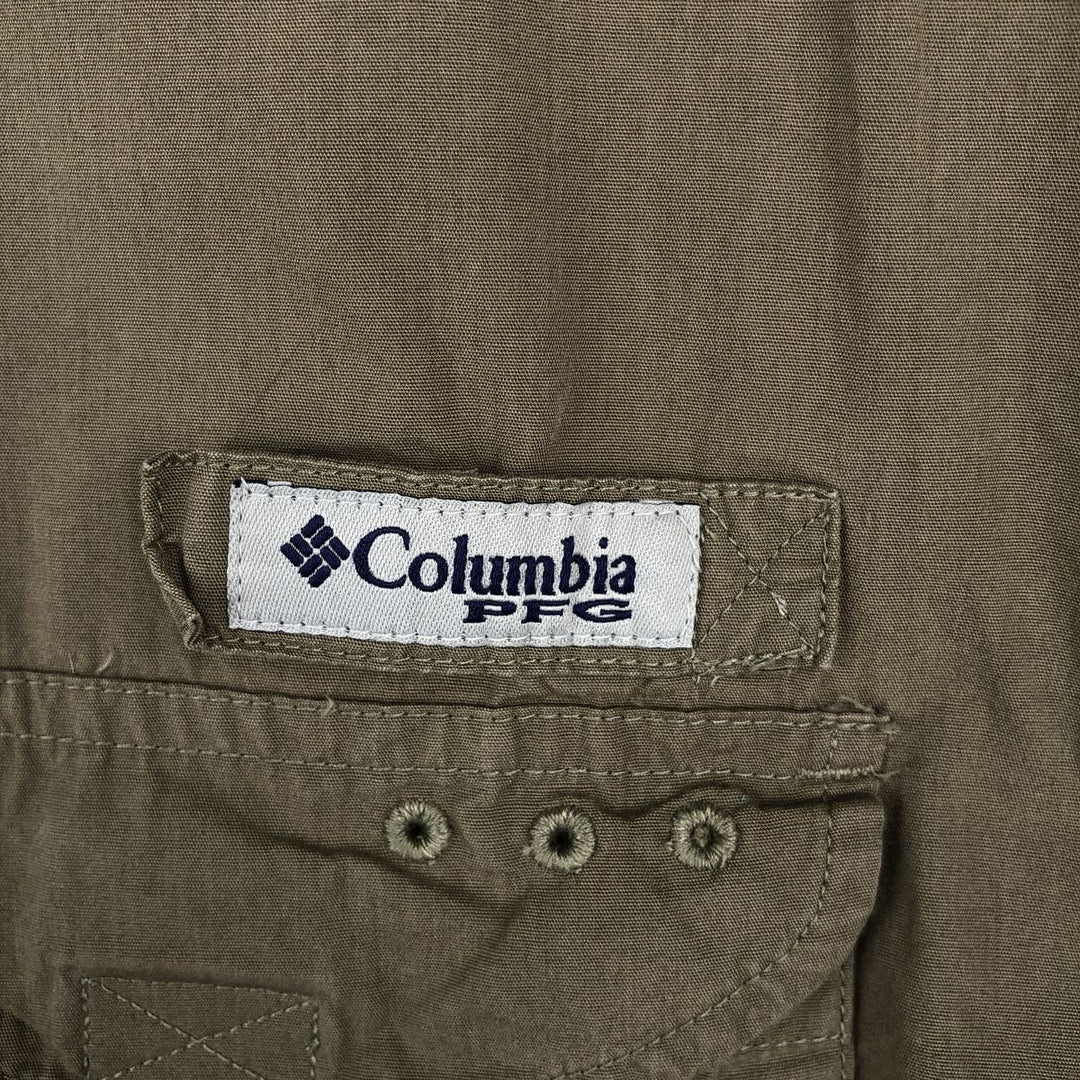 Columbia PFG Short Sleeve Fishing Shirt, Men's M Size cotton Khaki type Vintage Second Hand