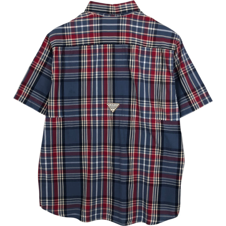 Columbia PHG Short-Sleeve Cotton Check Shirt, Men's Size M (approx.) cotton red type Vintage Second Hand