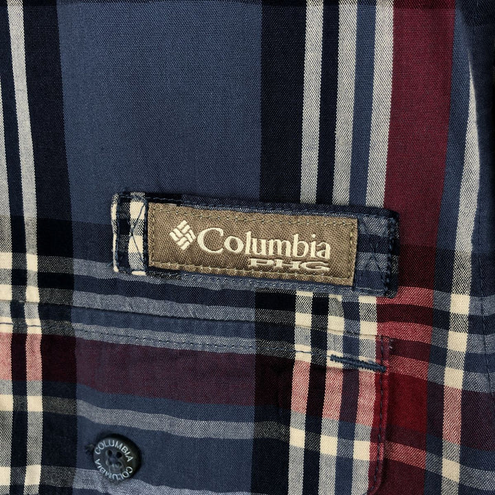 Columbia PHG Short-Sleeve Cotton Check Shirt, Men's Size M (approx.) cotton red type Vintage Second Hand