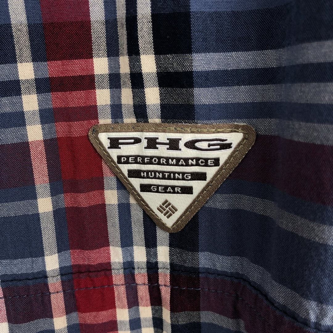 Columbia PHG Short-Sleeve Cotton Check Shirt, Men's Size M (approx.) cotton red type Vintage Second Hand