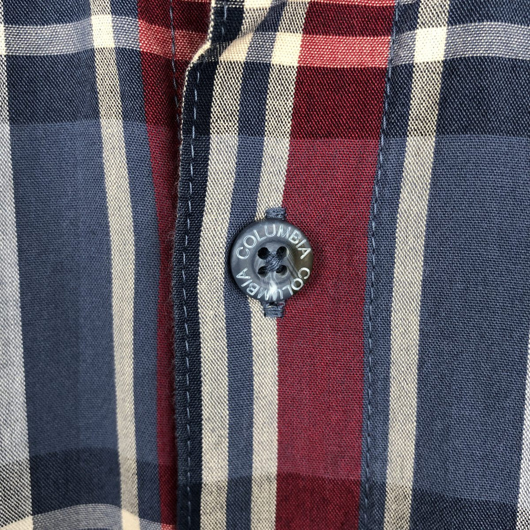 Columbia PHG Short-Sleeve Cotton Check Shirt, Men's Size M (approx.) cotton red type Vintage Second Hand