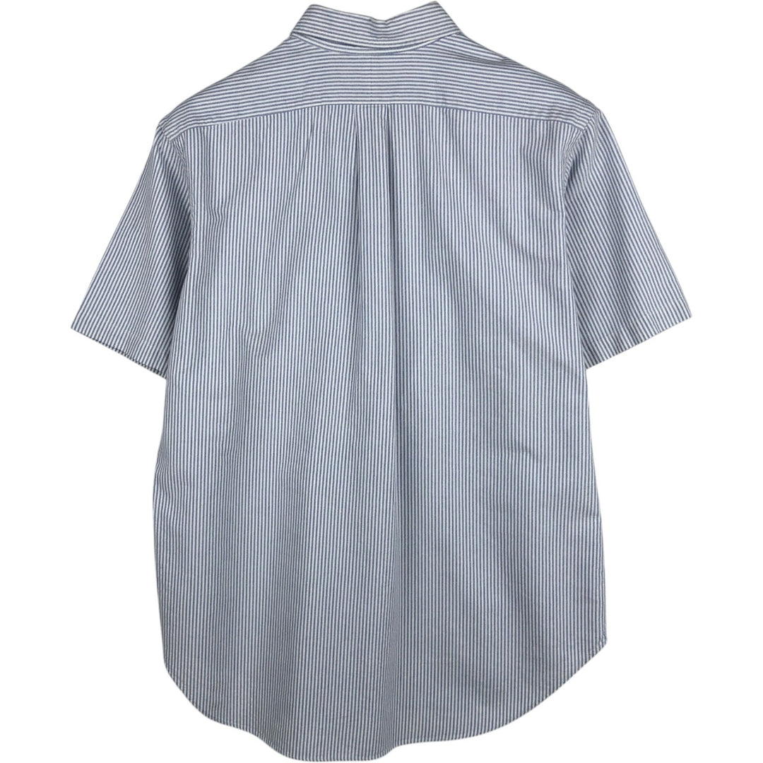 Ralph Lauren Classic Fit Short Sleeve Button Down Striped Shirt Men's Size L cotton white type Vintage Second Hand