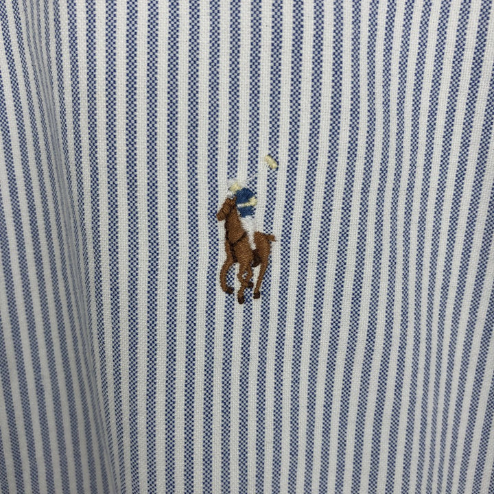 Ralph Lauren Classic Fit Short Sleeve Button Down Striped Shirt Men's Size L cotton white type Vintage Second Hand