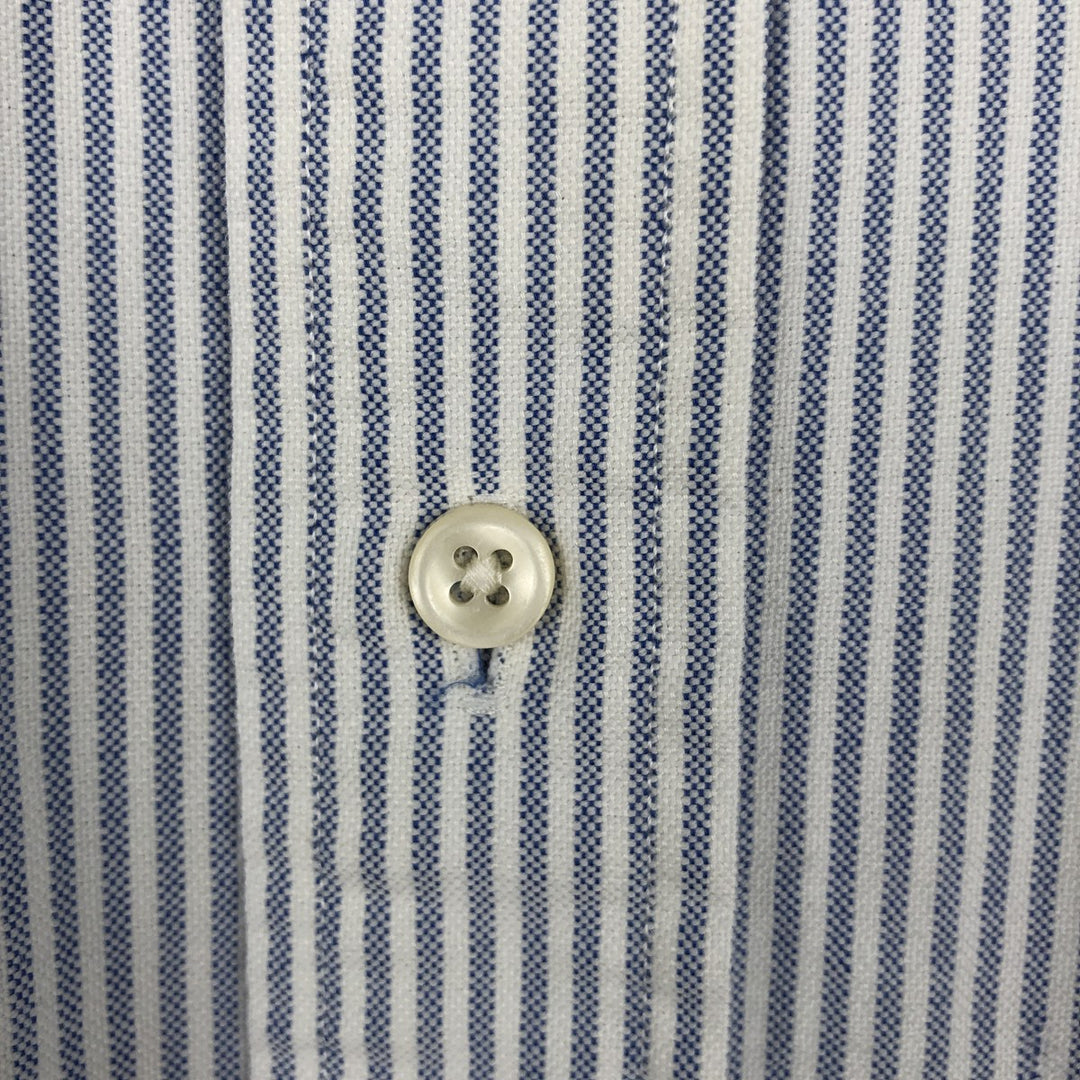 Ralph Lauren Classic Fit Short Sleeve Button Down Striped Shirt Men's Size L cotton white type Vintage Second Hand