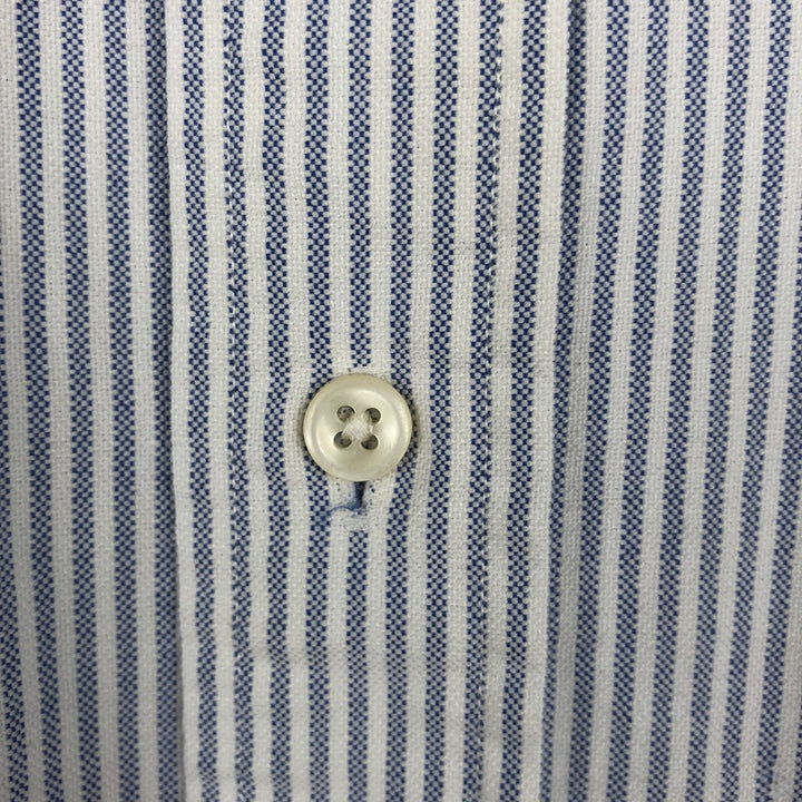 Ralph Lauren Classic Fit Short Sleeve Button Down Striped Shirt Men's Size L cotton white type Vintage Second Hand